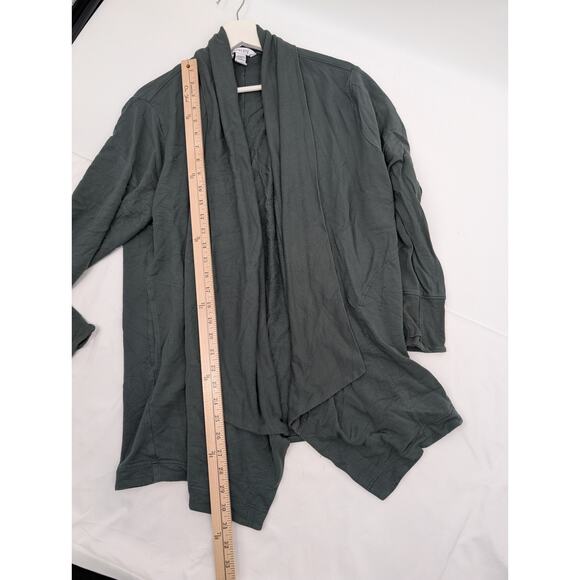 Athleta Open Front Cardigan Green Long Sleeve Women's Large Pockets Comfort - Picture 7 of 8